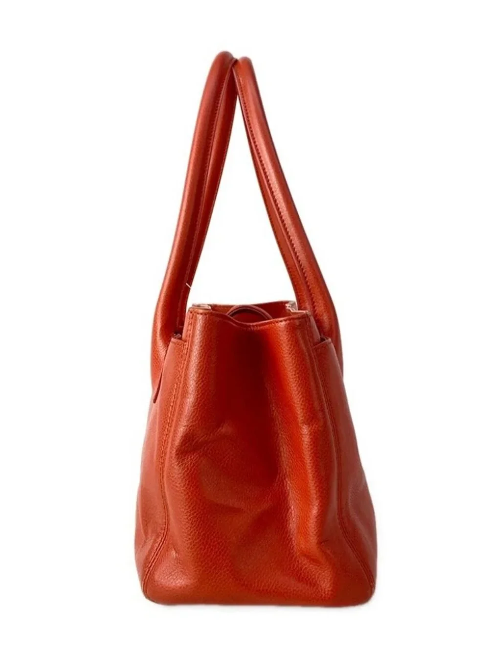CHANEL Executive Tote Line A29293 Orange Grained Calf Leather Tote Bag
